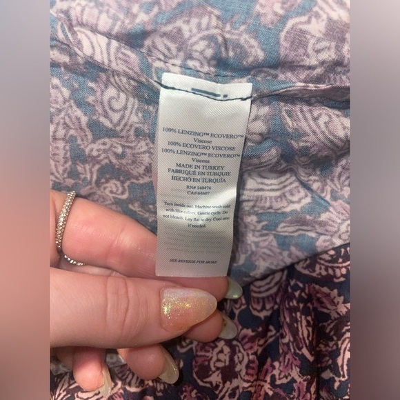 New! Faherty - Isabella Dress - Fiona Block Print 💗 sz XS NWOT - Picture 13 of 16